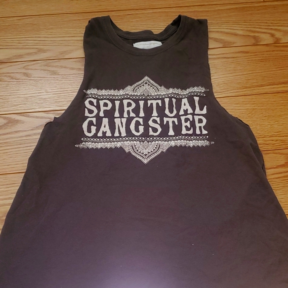 Spiritual Gangster gray tank, size small